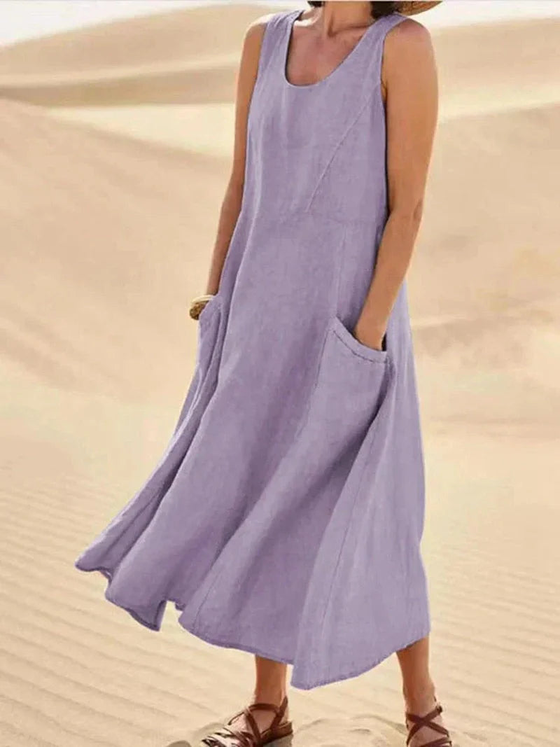 Liam - Stylish maxi dress with pockets for effortless comfort