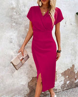 Lila - Stylish front slit evening dress for effortless sophistication