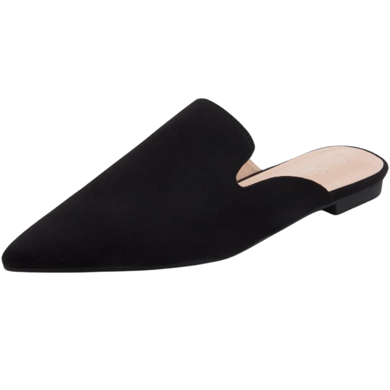 Women's Pointed Toe Backless Mules – Slip-On Flats for Office & Party